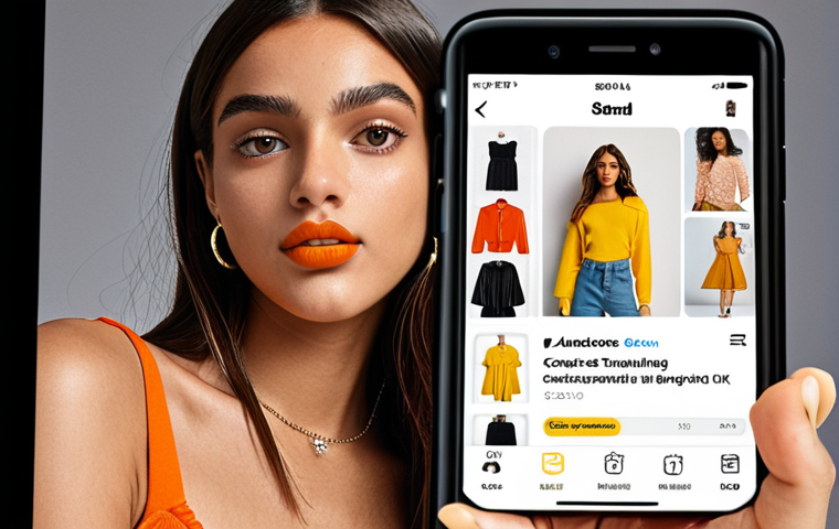 **

A vibrant and engaging live commerce stream on Instagram, showcasing trendy clothing. A young, stylish influencer interacts with viewers through comments and stories, highlighting the visual appeal of the products and offering exclusive discounts. The scene is dynamic and captures the energy of real-time interaction and the excitement of a flash sale.

**